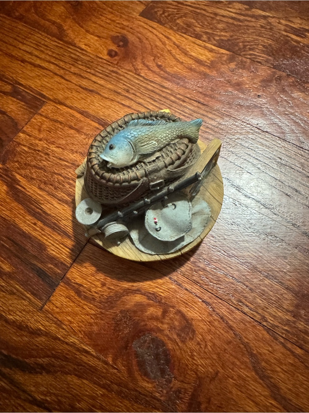 Fisherman’s candle topper Figurine with Blue Fish Father’s Day